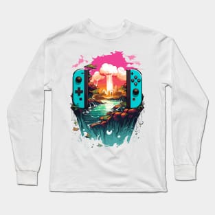 Gaming Console on an Island Long Sleeve T-Shirt